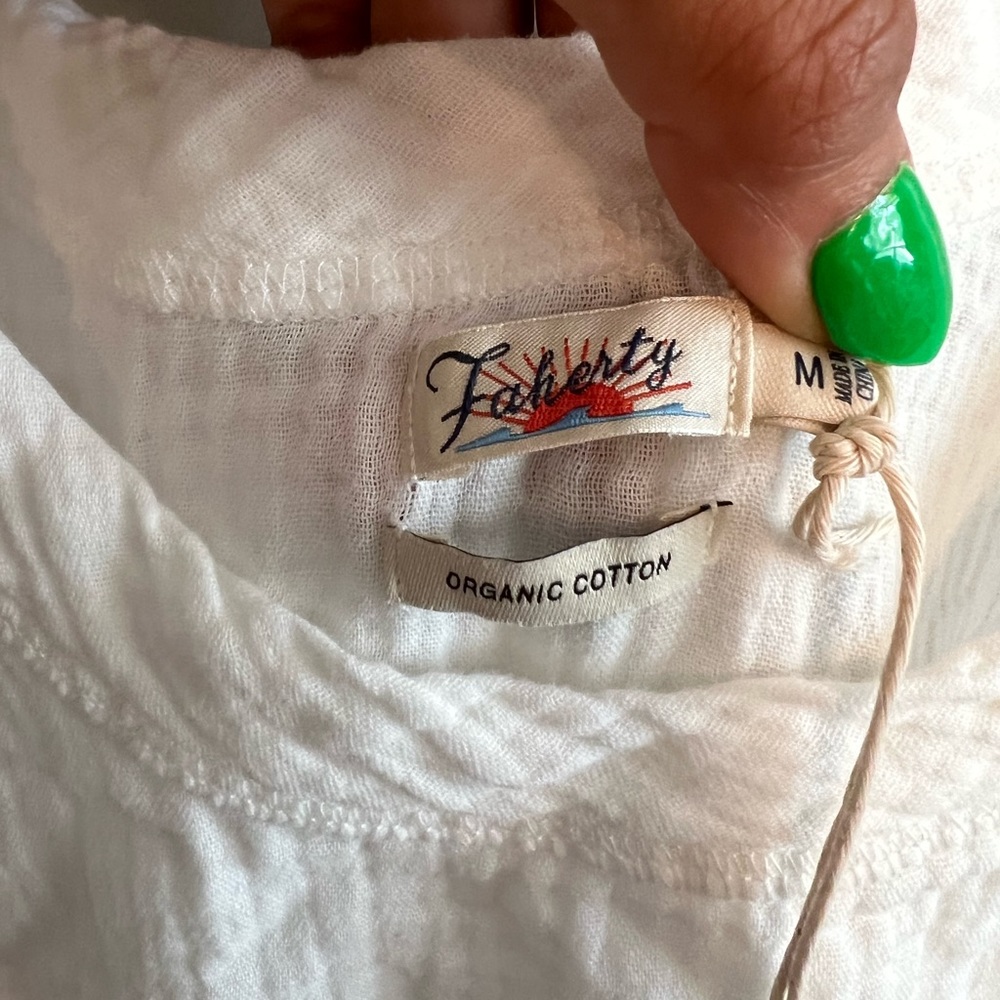 Faherty Dream Organic Cotton Gauze Scoop Tank Top - Picture 4 of 4
